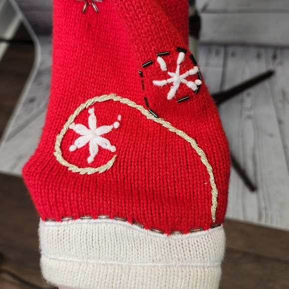 Designer Originals Red‎ Snowman Christmas Zippered Cardigan Size Small - Picture 9 of 10
